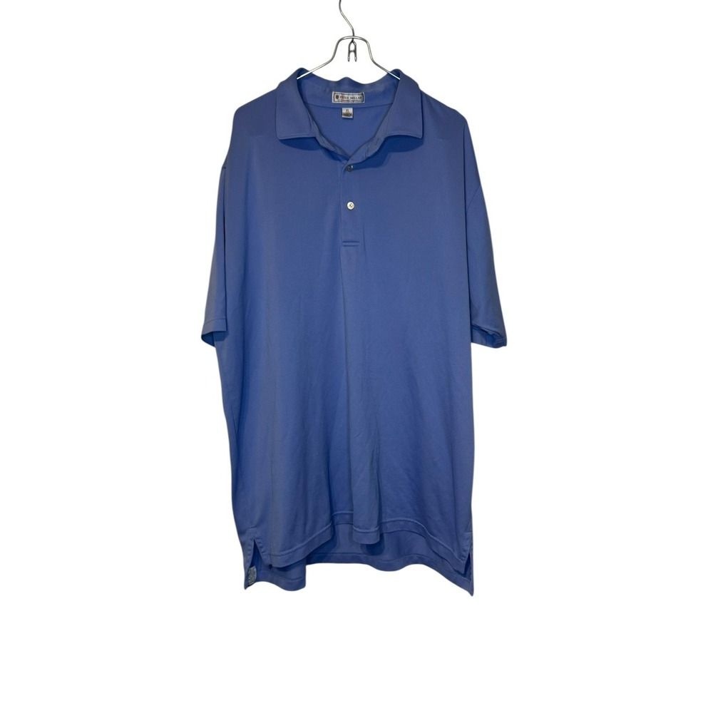 Peter Millar Men Shirt Polo Golf Summer Comfort Performance Short Sleeve Blue XL